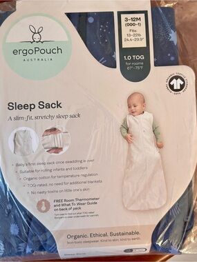 ergoPouch Organic Kids Sleep Sack in Navy Star Print